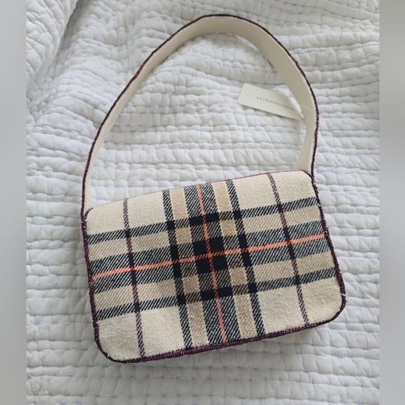 Anthropologie Fiona Beaded Horse Equestrian British Check Old Money NWT - Picture 7 of 13